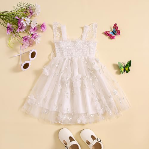 Toddler Infant Baby Girls Summer Dress Newborn Girl Tulle Dress with Butterfly Wing Beach Party Fall Clothes4