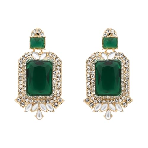 Image of I Jewels Gold Plated Stylish Design Crystal Diamond Necklace & Earrings Jewellery Set for Women