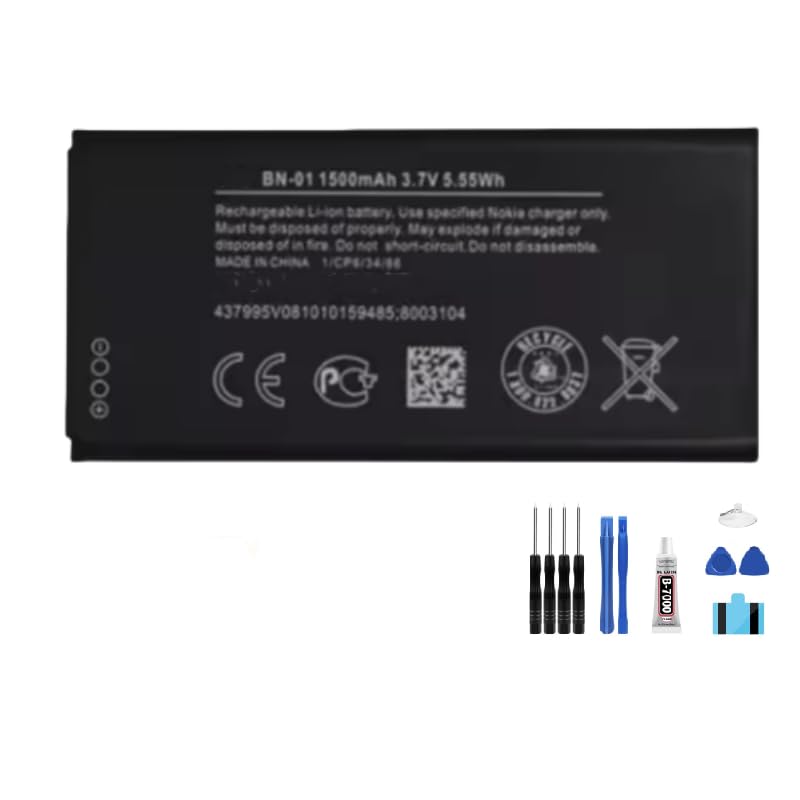 Generic Battery BN-01 3.7V 1500mAh compatible with Nokia X 1045 RM-980 Normandy X2 X+ Plus 1013 X2DS BN 01