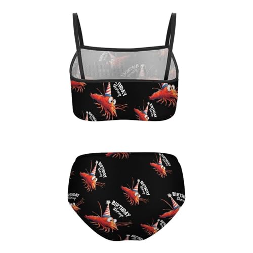 Birthday Shrimp Girls Swimsuits Two Piece Bikini Sets Beach Sport Swimwear Bathing Suit2