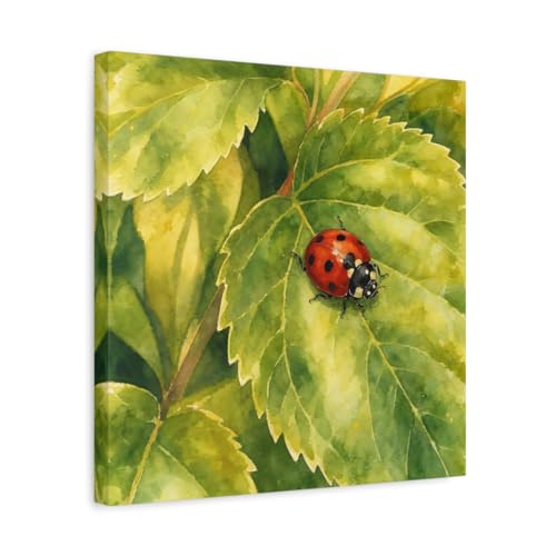 Toile coccinelle rouge et verte pour créer un salon zen