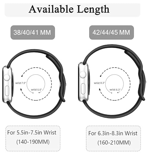 Sport Bands Compatible with Apple Watch Band 38MM 40MM 41MM 42MM 44MM 45MM 49MM, Silicone Strap Compatible with iWatch Bands Ultra Series SE 9 8 7 6 5 4 3 2 1 for Women Men