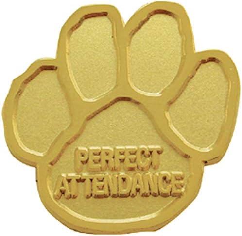 Jones School Supply - Set of 100 Lapel Pins - Perfect Attendance Paw