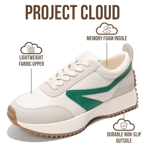 Image of Project Cloud Womens Sneakers - Memory Foam Insole and Lightweight Spring Shoes - Non-Slip Lace Up Trendy Shoes - Fashion Sneakers for Women 2026