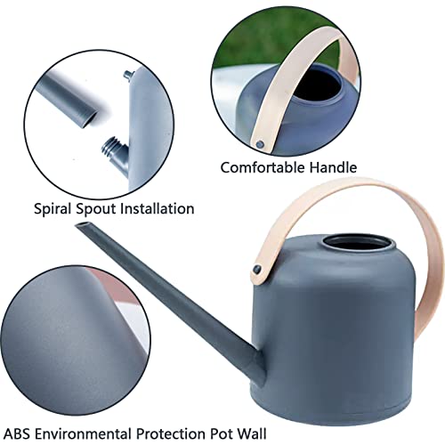 Lizbin Gieter voor kamerplanten, moderne kleine gieters voor buitenirrigatiesystemen, lange lekwaterkan voor kamerplant, tuinbloem, gieter voor bonsai, 1,7 l, 1,7 l, 1/2 gallon (grijs) - Afbeelding 6