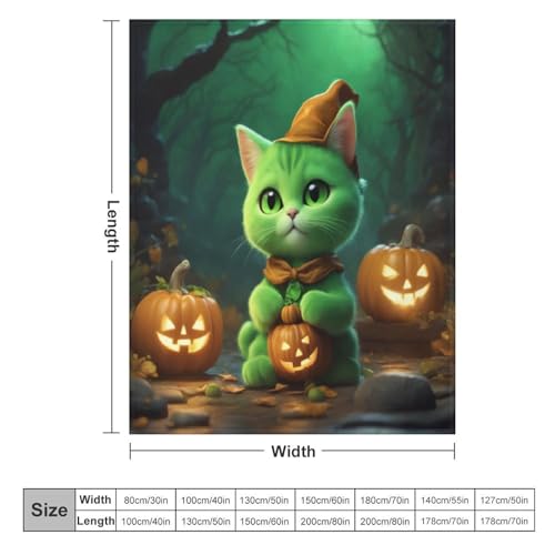 Plaid polaire Halloween chat couverture douce et chaude pour canape lit - 6