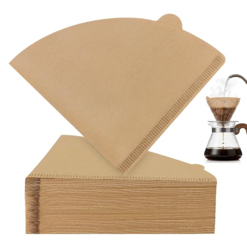 Image of Clinuse 200Pcs Cone Coffee Filters #2, Unbleached Size 02 Coffee Filter | Disposable Natural Paper Filters 2-4 Cup, 02 Cone Filters Compatible with Pour Over and Drip Coffee Maker