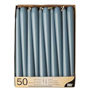 Papstar Leuchterkerzen arktikblau 25cm 50 Stück