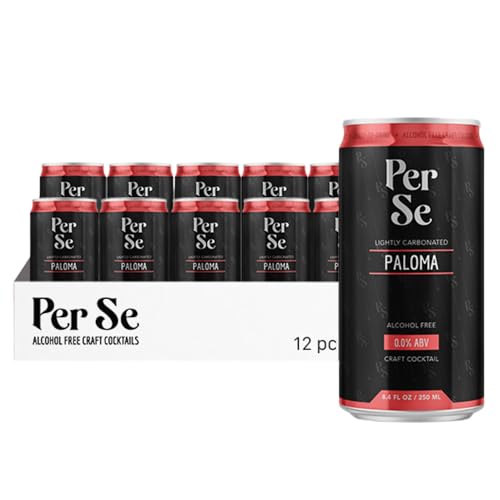 Per Se Non-Alcoholic Paloma - Zesty Ruby Red Grapefruit Mocktail with Rosemary Syrup and a Pinch of Salt - Lightly-Carbonated Craft Cocktail - 12 Pack