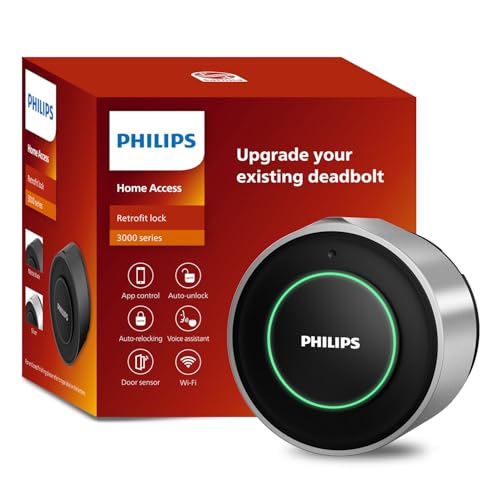 Philips Retrofit Smart Lock 230X, Smart Lock for Existing Deadbolt Built-in WiFi App Remote Control, Upgrade Your Door Lock Keyless Entry for Front Door, Auto Lock, Support Alexa & Google, Silver