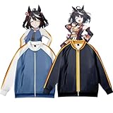 [桜] ウマ娘 キタサンブラック パーカー コート 日常服 コスプレ衣装 上着 アウター 長袖 ブルゾン 同じ服 ジャージ おしゃれ クリスマス ハロウィン イベント 誕生日 プレゼント (2XS,A)