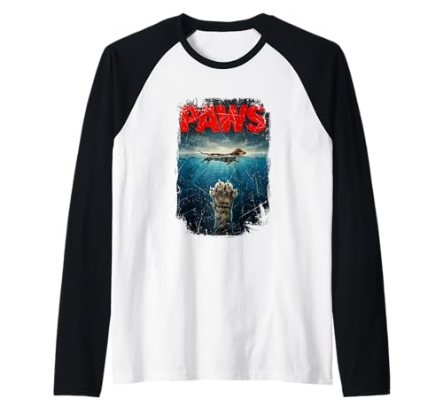 Póster de la película Paws Dachshund Parody - Perro Salchicha Divertido y Lindo Camiseta Manga Raglan