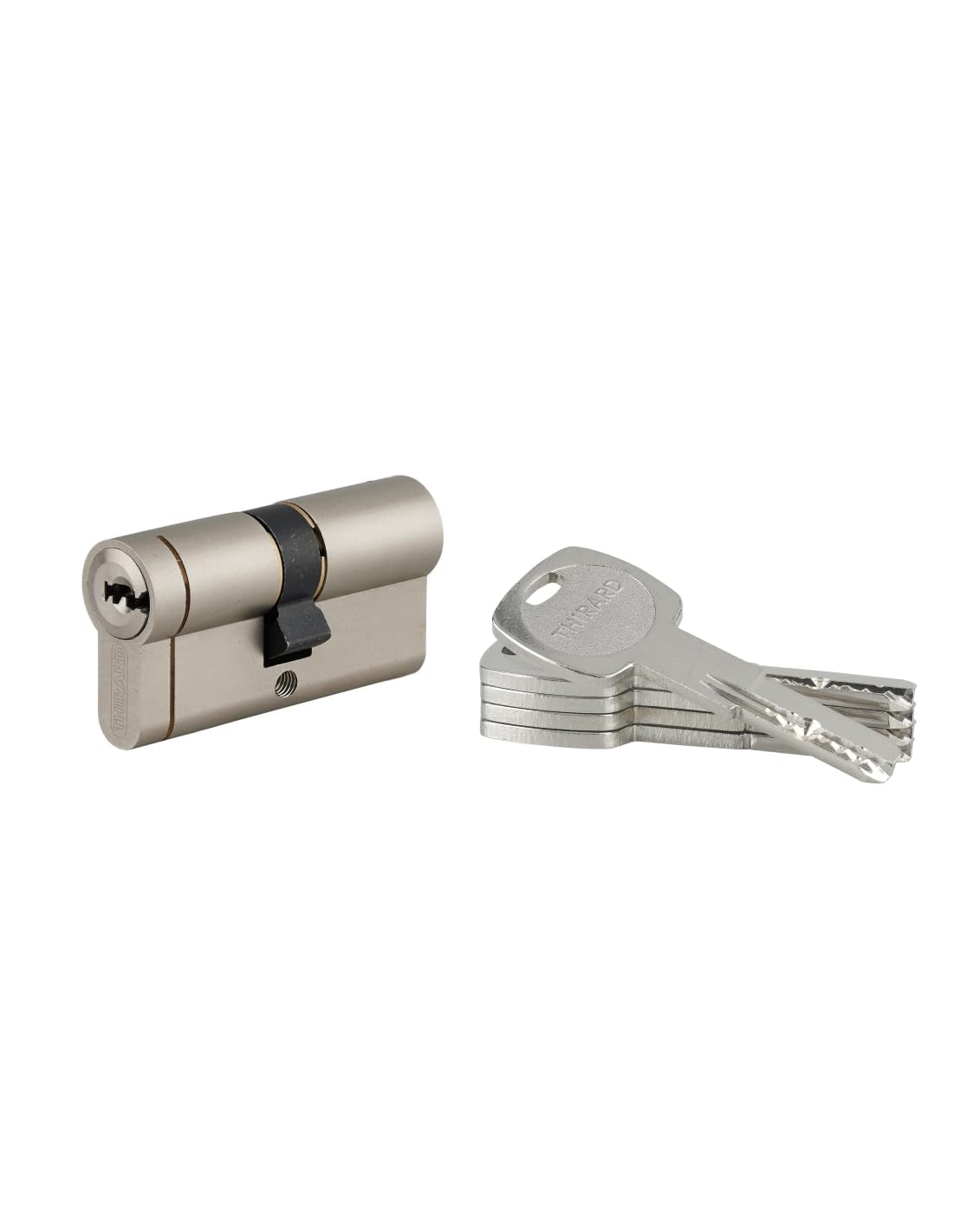 THIRARD Cylindre de Serrure Transit 1, 35 x 35 mm, Nickel, 5 Clés Plates