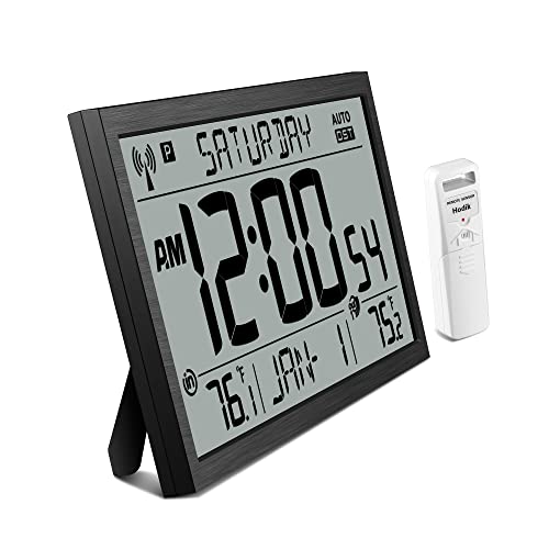 HODIK Wall Clock Atomic Never Needs Setting Indoor Outdoor