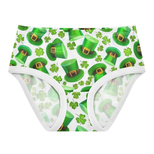Joisal Green Leaf Shamrocks Cap Girls Underwear Toddlers 2t Cotton Panties for Girl Fun Briefs Underpants