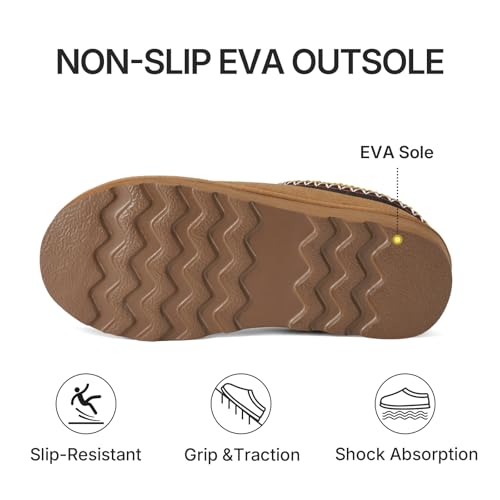 ATHMILE Womens Slippers Tasman House Slippers for Women Short Ankle Mini Suede Boots for Outdoor Indoor Non Slip Thin Sole Warm Fur Lined4