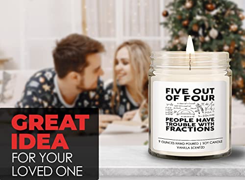 Math Lover Vanilla Candle - Five Out of Four - Algebraist Arithmetician Trigonometrician Mathematical Statistician Math Geek
