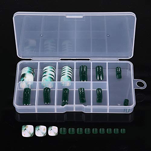 120PCS False Toenail Tips for Women, 12 Size Artificial Fake nails with Case for Nail Solons and DIY Nail Art, Jade Green