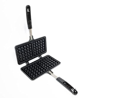 JK Non Stick Square French Egg Pancake Waffle Maker Mould for Gas Burner Stove (Black)