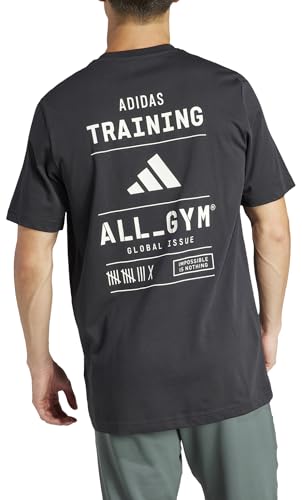 adidas Men's AEROREADY All-Gym Category Graphic Tee, Black, L