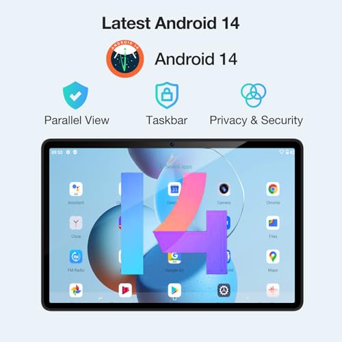 Image of T30S 11 Inch Tablet Android 14, 2.4K Android Tablet with 16GB RAM 256GB ROM, Octa-Core Gaming Tablets with 8580mAh Large Battery, 13MP+8MP, BT5.0, 5G WiFi, 4G Cellular, Black