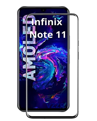 Image of VZZR?'s D+ / 11D Tempered Glass for Infinix Note 11 - Edge to Edge, 9H, 2.5D, 0.3mm, Full Glue, Full HD, Cover /Case Friendly Anti Scratch Screen Protector Guard with Easy Installation Kit