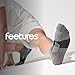 Feetures Elite Light Cushion No Show Tab Athletic Ankle Socks - Sport Sock with Targeted Compression - New Gray, L (1 Pair)