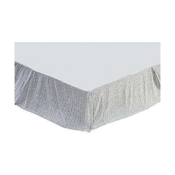 Vhc brands coastal farmhouse finn blue bed skirt king  urban country home decor