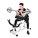 Goplus Preacher Curl Weight Bench Seated Arm Isolated Barbell Dumbbell Biceps Station (White)