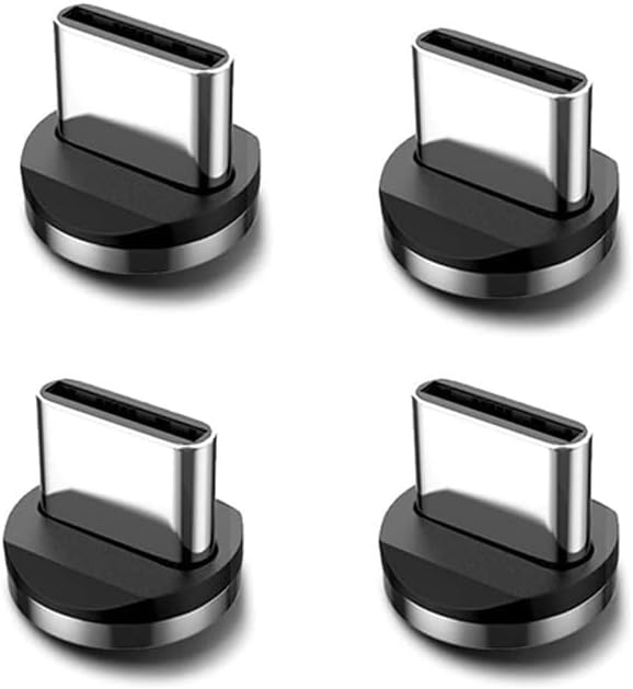 Fast Charging Type C Magnetic Tips, Connectors, Adapters for A17 and A2P Fast Charging Magnetic Cables - 4 x Type C Tips, NO Cable. For A17 and A2P cables