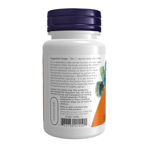 Image of NOW Foods Supplements, Zinc Picolinate 50 mg, Supports Enzyme Functions*, Immune Support*, 60 Veg Capsules