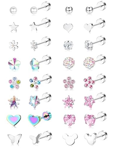 YADOCA 16 Pares Pendientes Hipoalergénicos para Niñas y Niños - Acero Inoxidable 316L con Espalda Plana y Rosca - Regalo de Joyería Mujer Multicolor Rosa, B | Ya disponible en tu tienda friki favorita! En mundofriki.es! YADOCA 16 Pares Pendientes Hipoalergénicos para Niñas y Niños - Acero Inoxidable 316L con Espalda Plana y Rosca - Regalo de Joyería Mujer Multicolor Rosa, B | Ya disponible en tu tienda friki favorita! En mundofriki.es!
