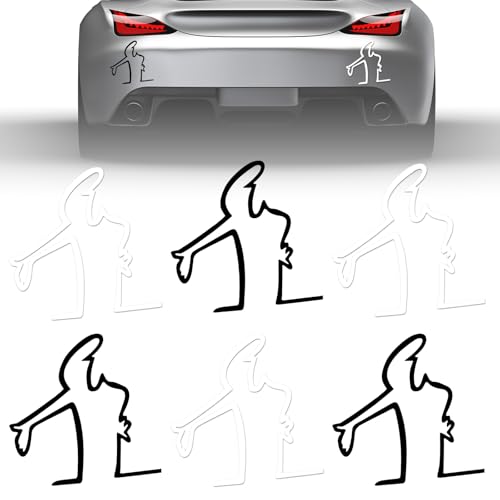 KELAV Bildekal Rep Påminnelse 6 Stycken, 8 x 8 cm Rep Påminnelse Stora Klistermärken, Reflekterande Klistermärken Arg Man Design, Reflekterande Varning för Motorcyklar