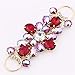 SCDZS Glas + Harz Kristall AB Rhinestone Applique mit Schnallegold Basis for Hochzeitskleid Gürtel Applique Nähen (Color : Red, Size : 11.7 * 5cm)