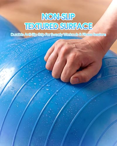 Image of Premium Peanut Ball - 100x50cm Anti-Burst Exercise Ball for Physical Therapy, Pregnancy Labor & Home Fitness Sensory| Non-Slip Design | Quick-Inflate Pump Included