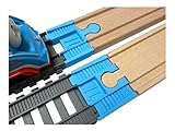 TrainLab Track Adapters Compatible with Trackmaster (2014+) to Wooden Railway Train Tracks (2pc) (Light Blue)
