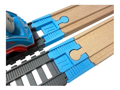 TrainLab.com Adapters, Compatible with Thomas & Friends Trackmaster Gray 2014 and Wooden Railway Tracks, Perfect Wooden Train Track Accessories for Trackmaster 2pcs Light Blue