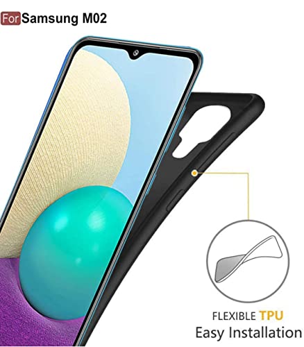 Image of Mobile Back Cover Case for Samsung Galaxy M02 (Silicone Case|CameraProtection|Black SC1510)