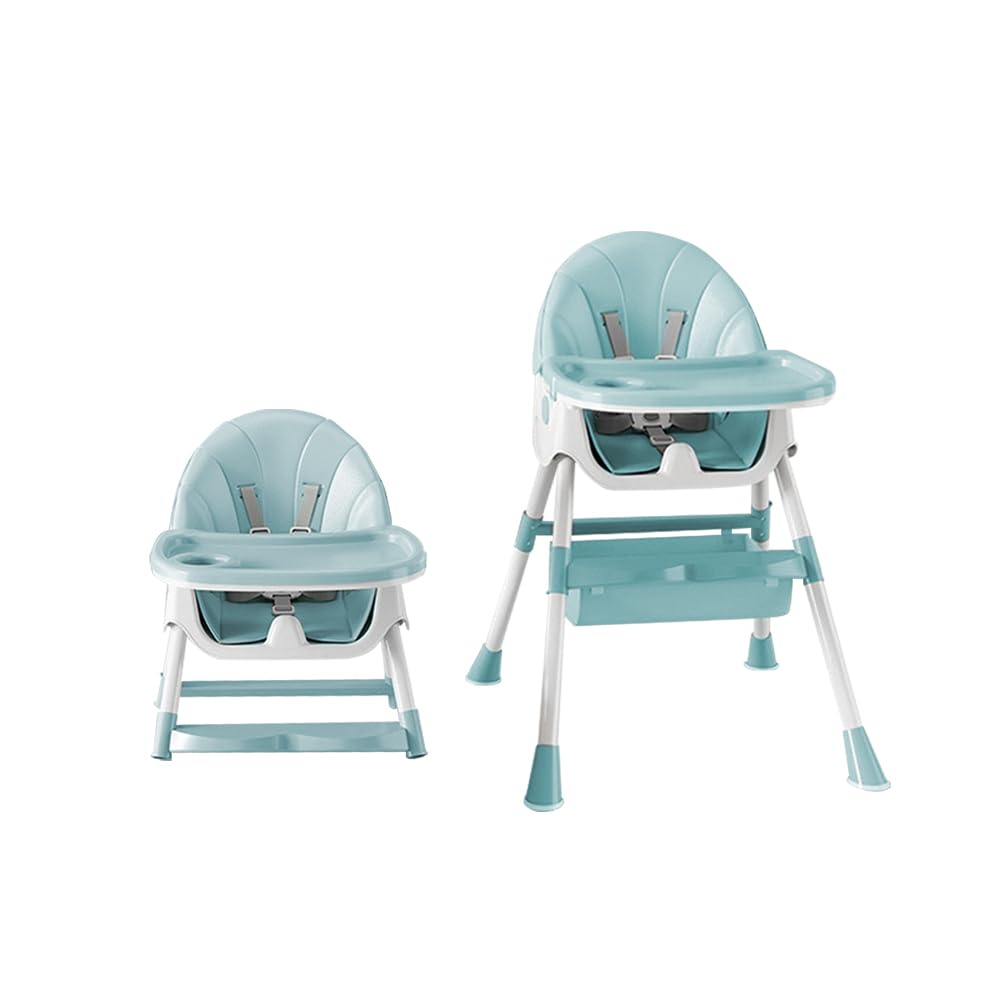 Supfine Chaise haute pour bébé 3 en 1, réglable avec ceinture de sécurité à 5 points, planche à manger amovible, hauteur réglable 87 cm, pliable, pour bébés et tout-petits (vert, 3 en 1)