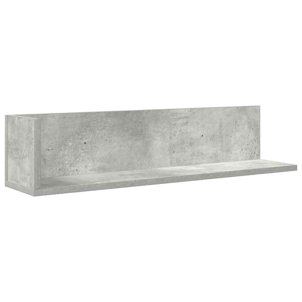 vidaXL Mensole a Muro 2pz Grigio Cemento 75x16,5x16,5 cm in Truciolato