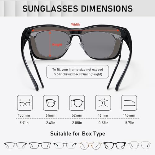 Wzerry Sunglasses Over Glasses for Women Men Polarized, Fit Over Glasses Sunglasses for Driving Outdoor with UV400 Pretection3