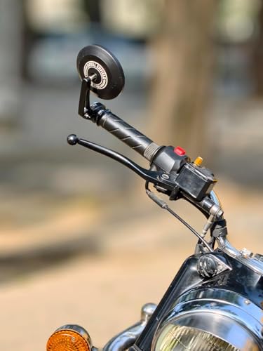 Image of New Handle Bar End Mirror for Hunter 350 /Meteor 350 /Classic 350 /Super Meteor 650 /Shotgun 650 /GT 650 /Interceptor 650 /Himalayan 450 /Guerrilla 650, Pair