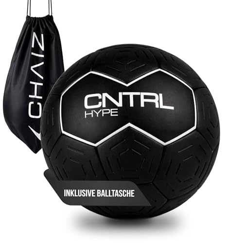 CHAIZ CNTRL Hype Grip Handball SCHWARZ | Trainings und Wettkampfball | Größe 2 | Frauen und Männer Handball | inkl. Balltasche