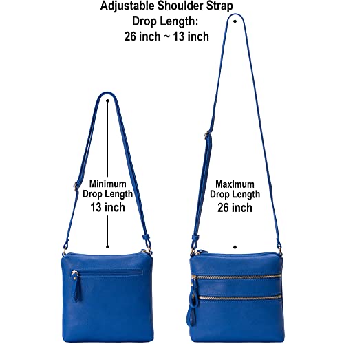 Image of Solene Small Multi Zipper Pocket Crossbody Bag with Adjustable Strap, Lightweight Travel Purse, Daily Small Messenger Pouch