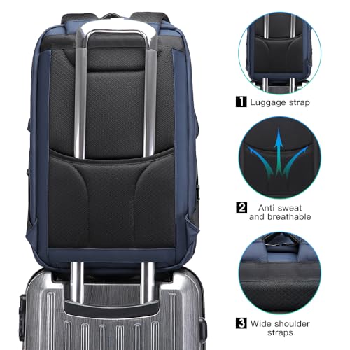 Image of BANGE Anti-Theft Backpack with USB Charging Port 17.3 Inch Business Laptop Backpack