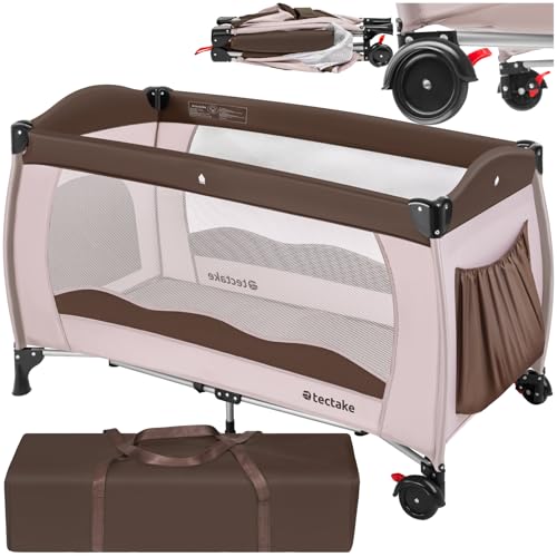 tectake® Babyreisebett, Kinderreisebett, Reisebett höhenverstellbar mit...