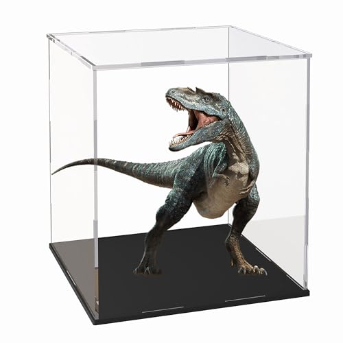 Image of Acrylic Display Case for Collectibles and Toys, Versatile Clear Acrylic Display Box with Black Base for Action Figures and Souvenirs, 6-inch