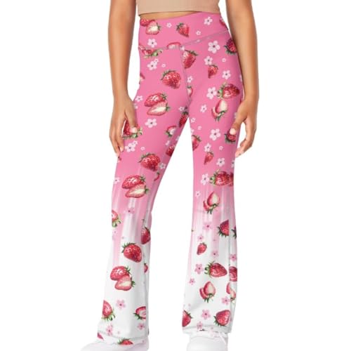 Image of Girls Flare Leggings 5-14T Cute Bell Bottoms for Girl Yoga Pants for Gym