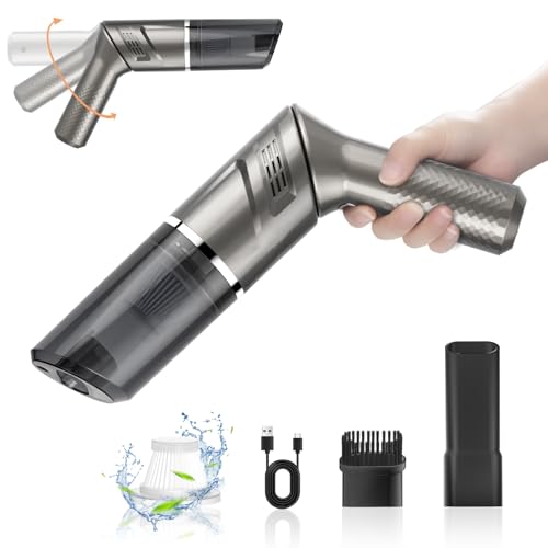 Car Vacuum Mini Vacuum Handheld Vacuum Cordless,120W Car Vacuum Cleaner High Power 90° Rotatable Handle Rechargeable Hand Vacuum Cordless Dry Wireless Portable Handheld Car Vacuum for Home/Car/Office
