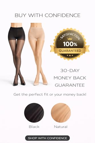 Image of PIOGOWE 2 Pack Women's Sheer Tights, 20D Breathable Pantyhose with 40D Reinforced Top, High-Stretch Waist, Run-Resistant
